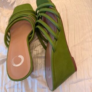 Green Strappy Women's Shoes